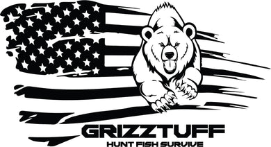 Grizzly American flag